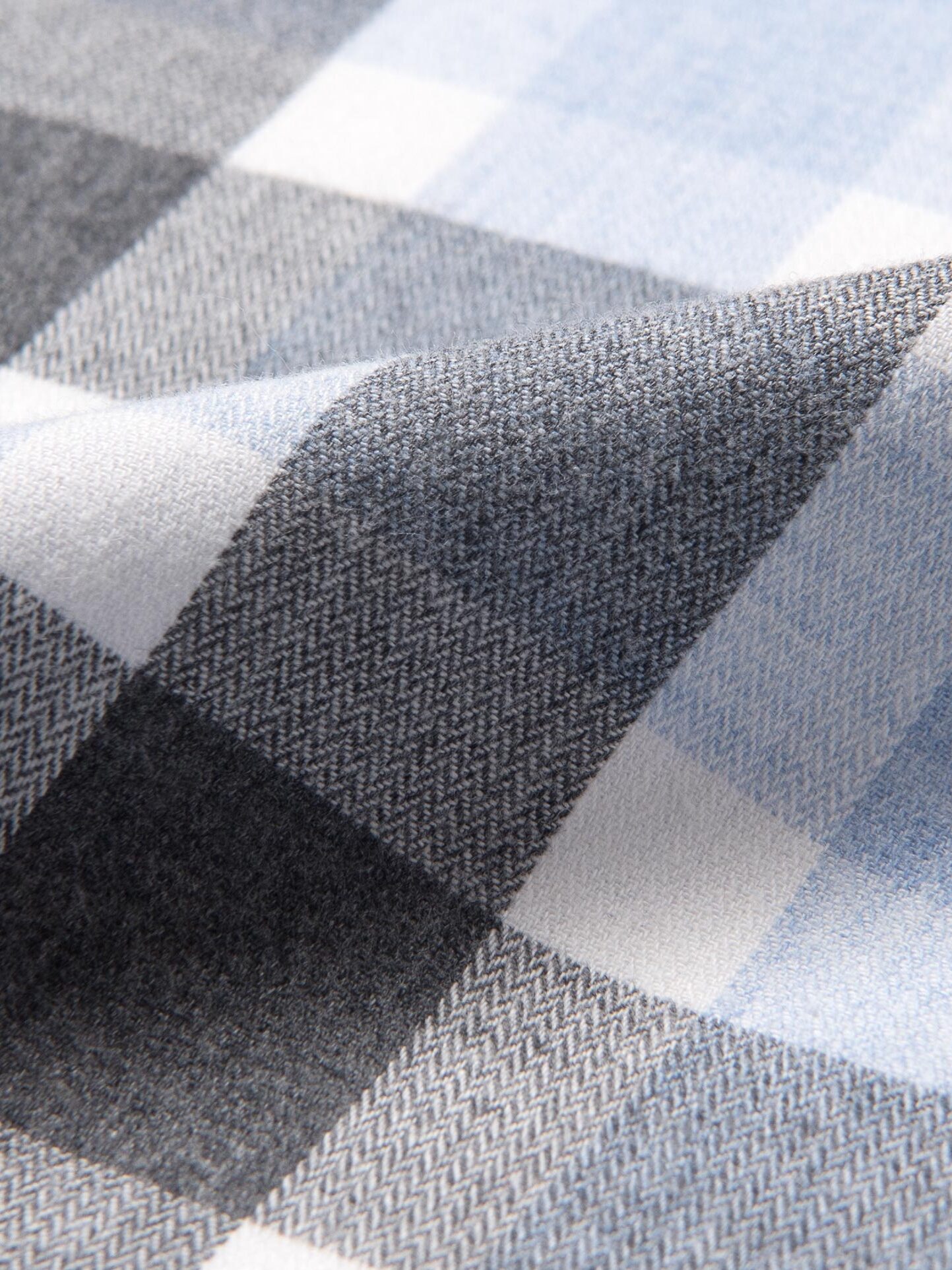 Light Blue and Grey Large Gingham Flannel Shirts by Proper Cloth
