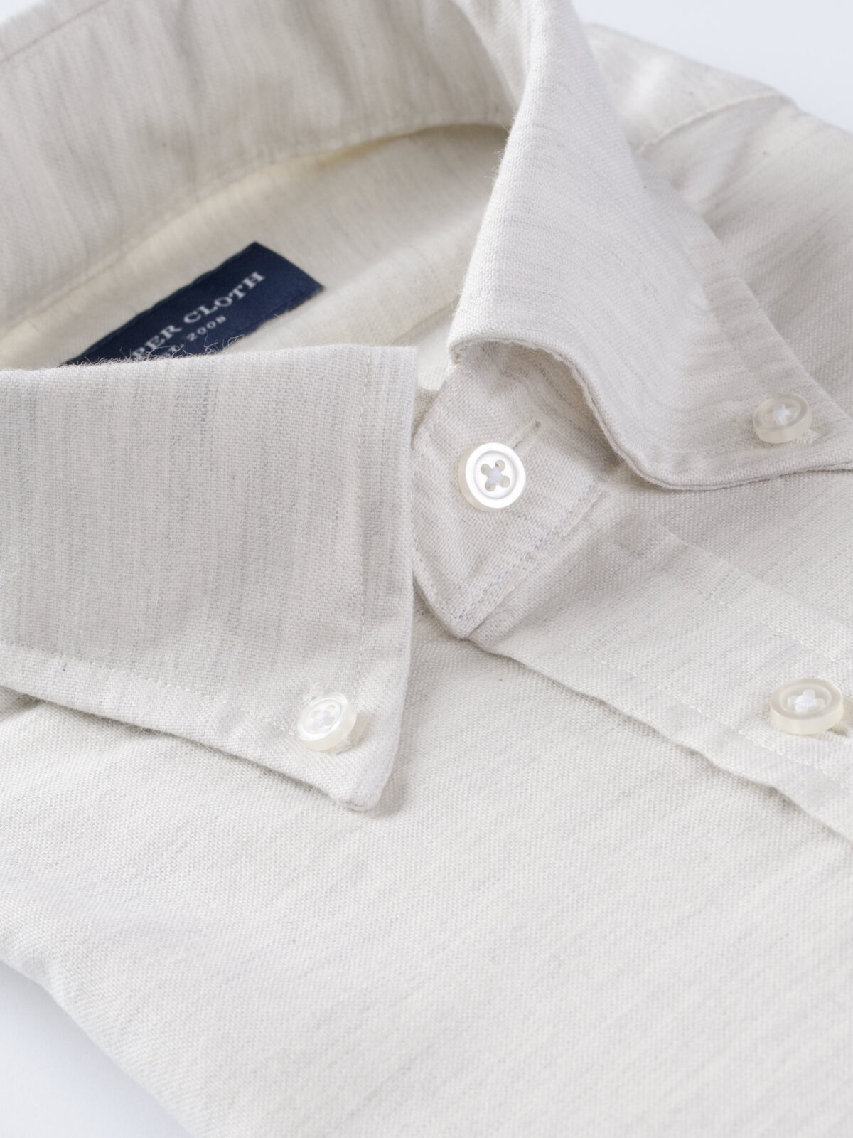 Japanese Cream Melange Organic Cotton Oxford Shirt by Proper Cloth