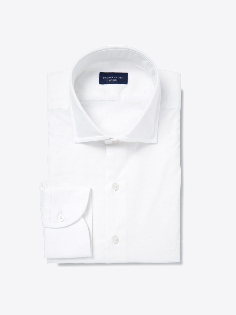 Canclini Natural Cotton and Nep Silk Fitted Dress Shirt 