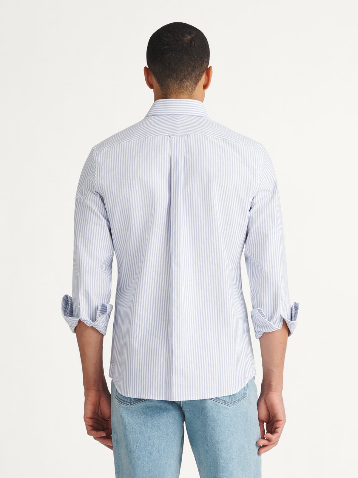 The Clark Oxford Spread Collar Shirt in Blue University Stripe