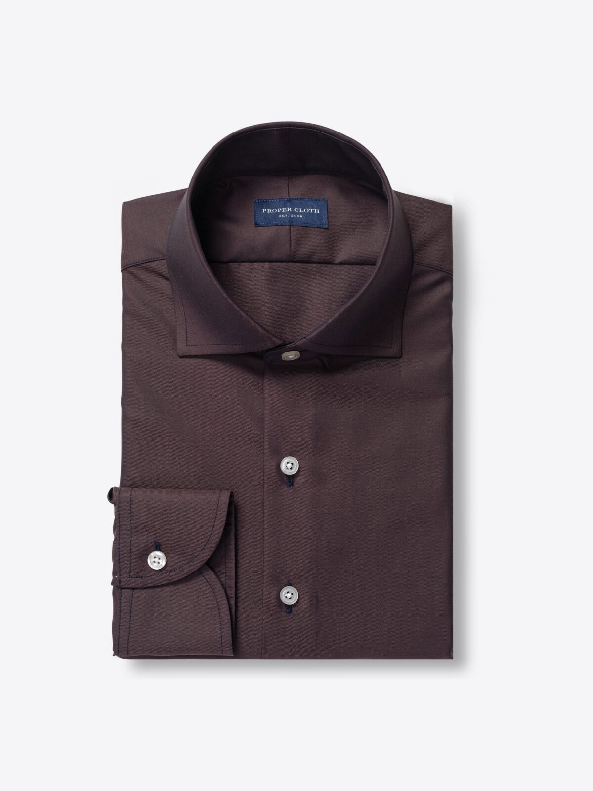 Greenwich Dark Brown Twill Shirt by Proper Cloth
