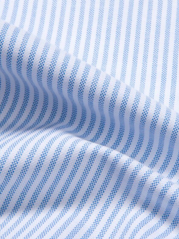 Light Blue Thin Stripe Heavy Oxford Cloth Shirts by Proper Cloth