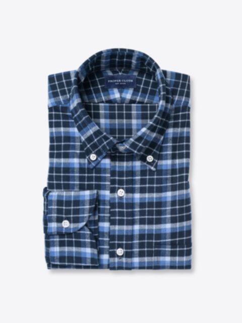 Shop Stowe Navy and Blue Tonal Check Flannel