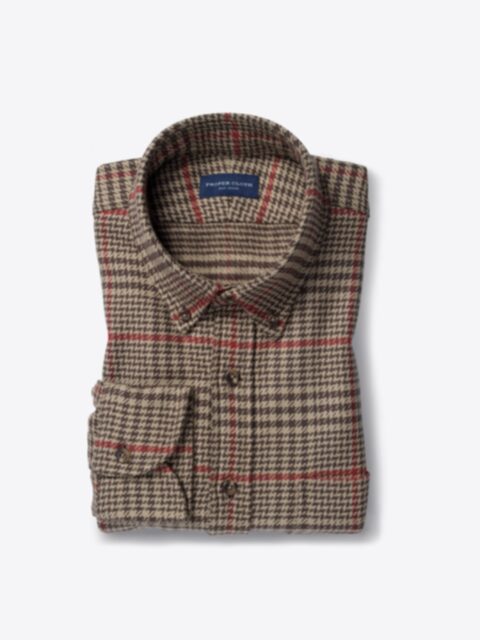 Shop Japanese Brown and Red Brushed Back Plaid