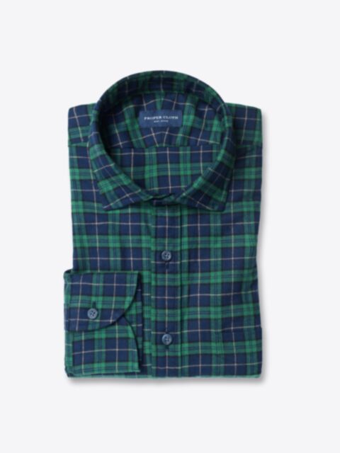Shop Green and Navy Tartan Flannel