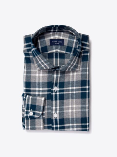 Shop Teal and Cinder Large Plaid Flannel