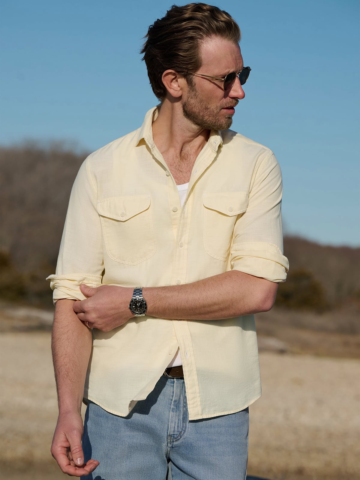 butter dress shirt Men's Maison Tailored Wrinkle Free Dress Shirt in Butteryellow Size Medium