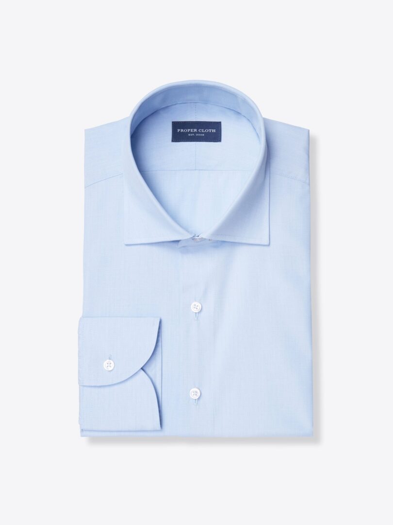 Thomas Mason Luxury Light Blue End-on-End Tailor Made Shirt 