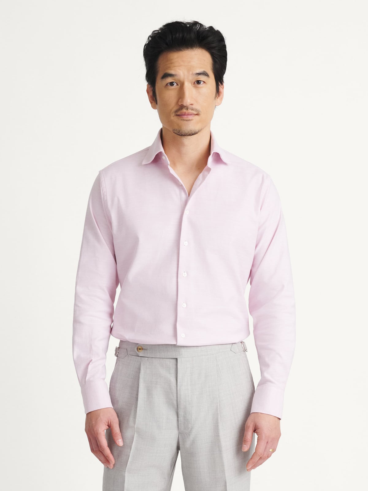 Proper Cloth Men's Amalfi Pink Stretch Pique Custom Dress Shirt - Pink, Size: 20, Big, Tall, Cotton
