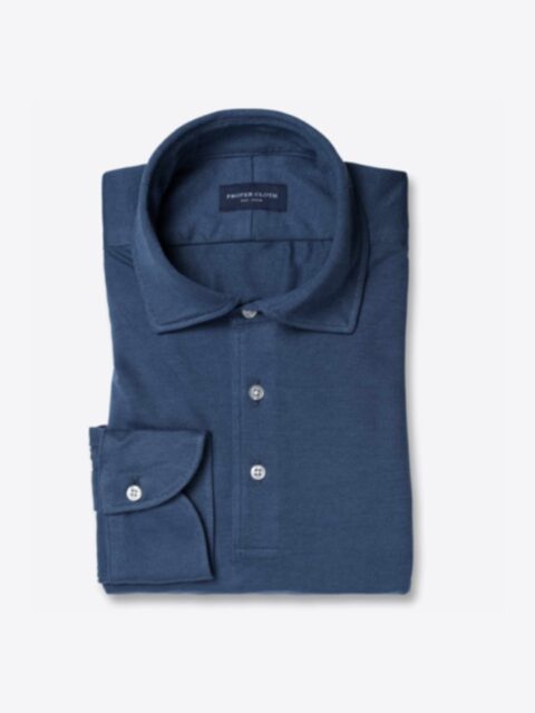 Shop Carmel Ocean Blue Cotton and Refibra Knit Pique