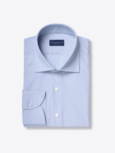 Shop Thomas Mason Blue End-on-End Stripe