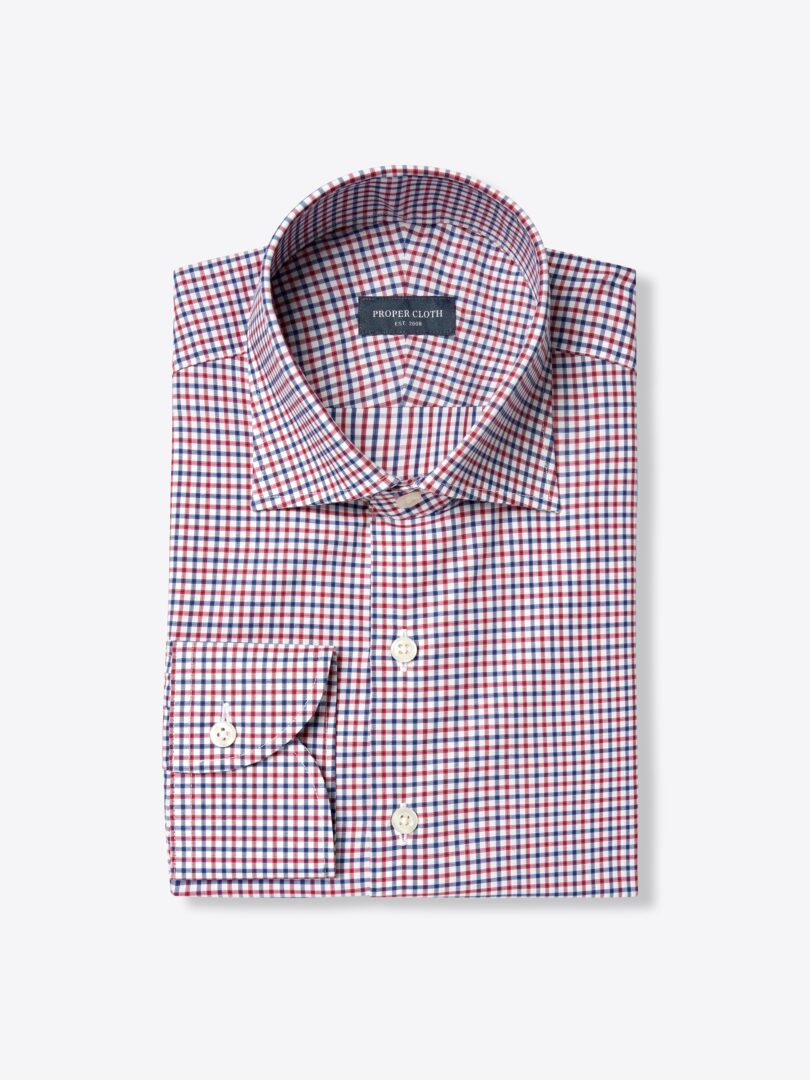 Charles Red and Blue Tattersall Shirts by Proper Cloth