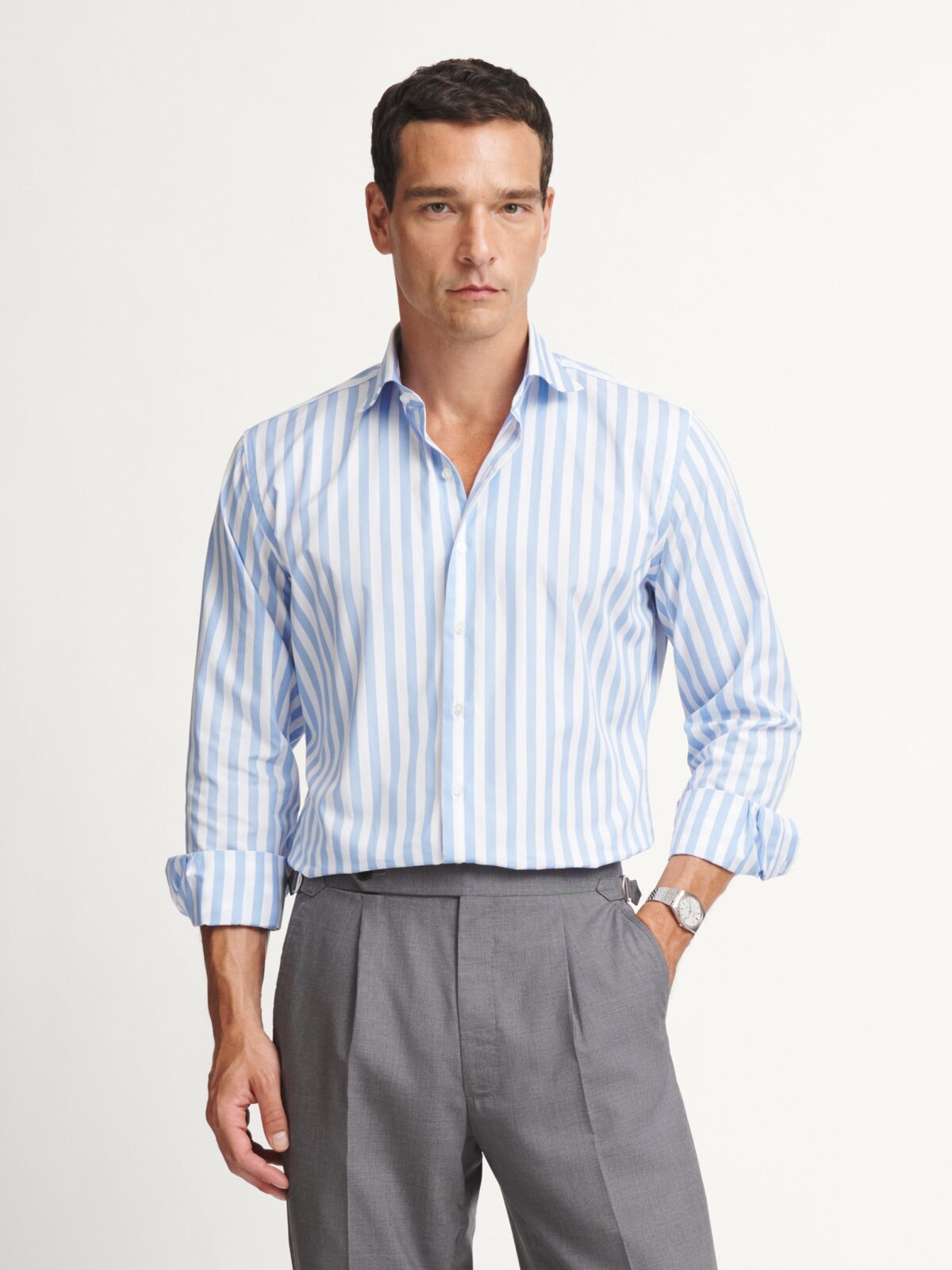 striped white dress shirt Kenley Stripe White Shirt