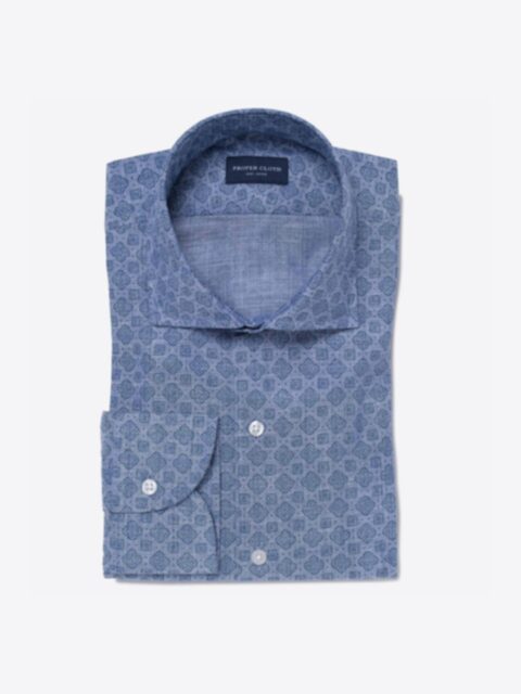 Shop Albini Foulard Print Chambray