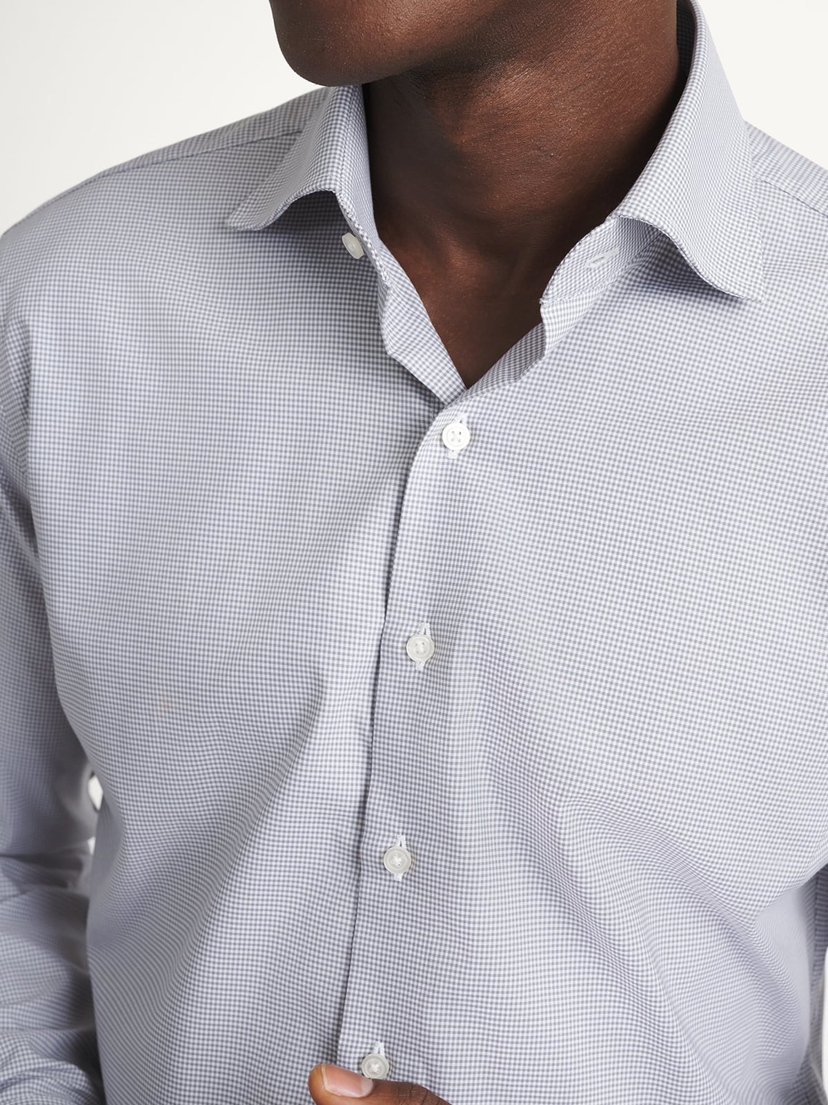 トップス THOMAS MASON Work Shirt 2 The Thomas Mason Wrinkle-Resistant Dress Shirt in Grey Mini Gingham