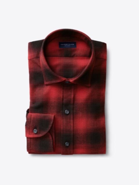 Shop Scarlet and Black Ombre Plaid Flannel