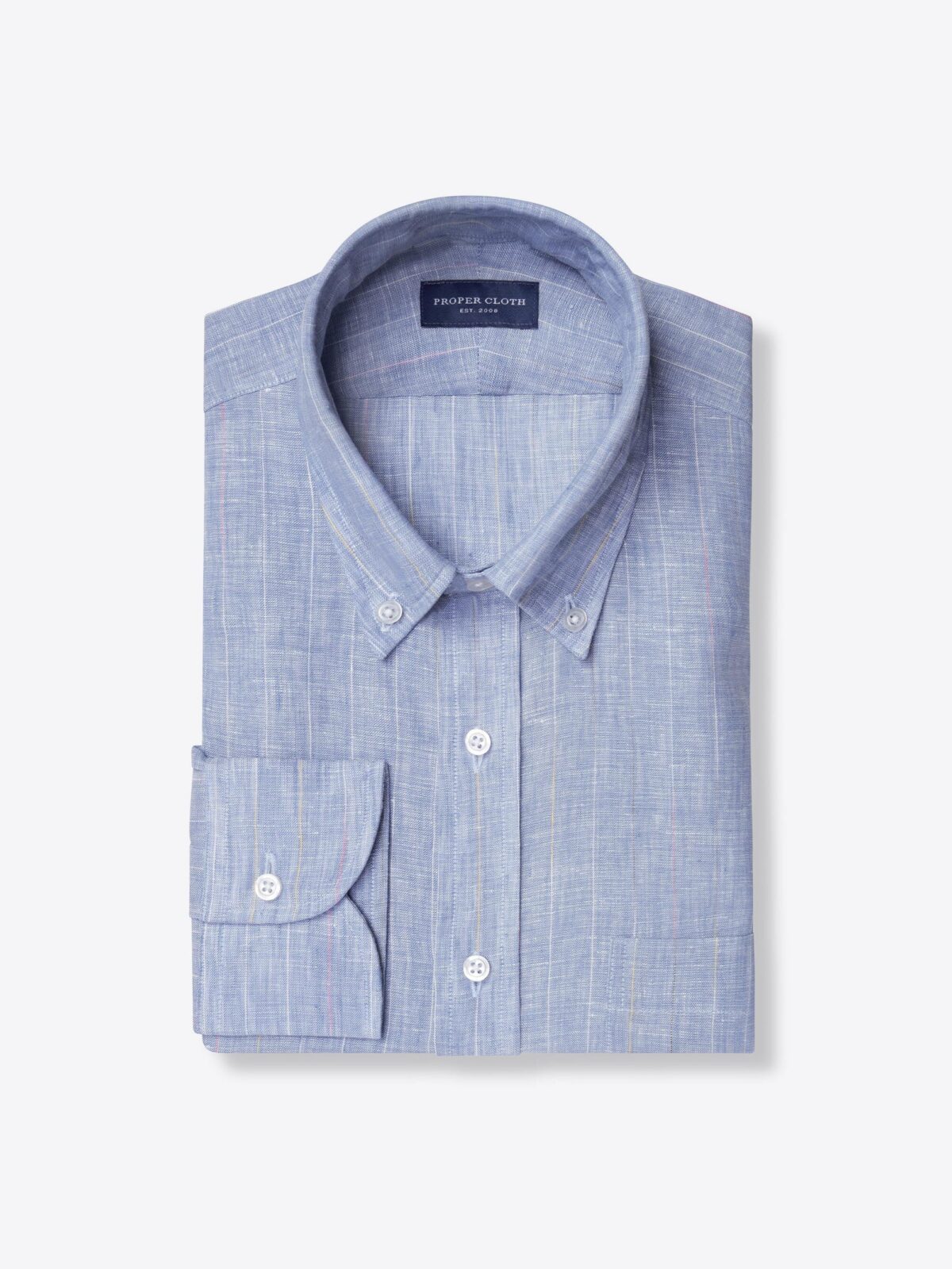 Portuguese Faded Blue Pinstripe Linen Shirt by Proper Cloth