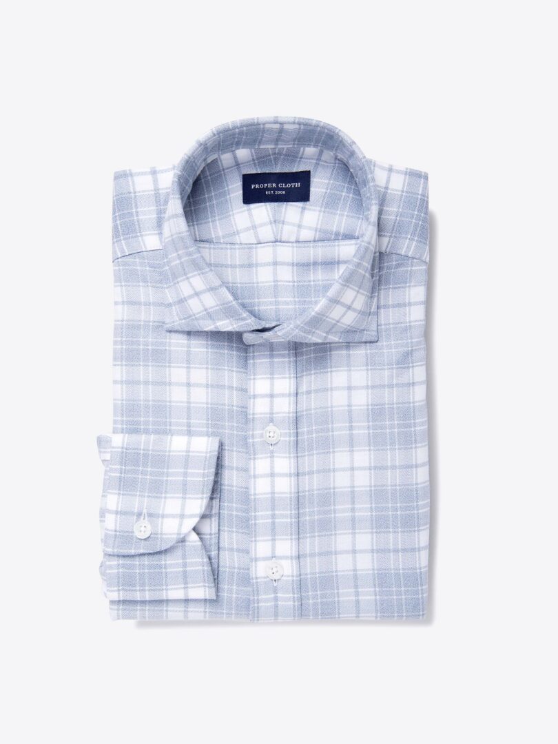 Frost Heathered Plaid Flannel Men's Dress Shirt 