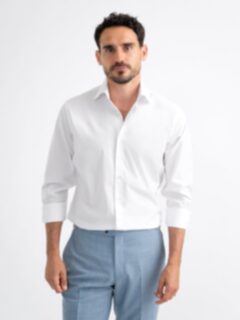 The Thomas Mason Luxury Broadcloth Shirt in White