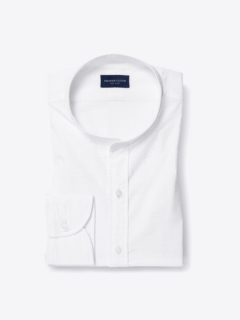 Portuguese White Stretch Seersucker Product