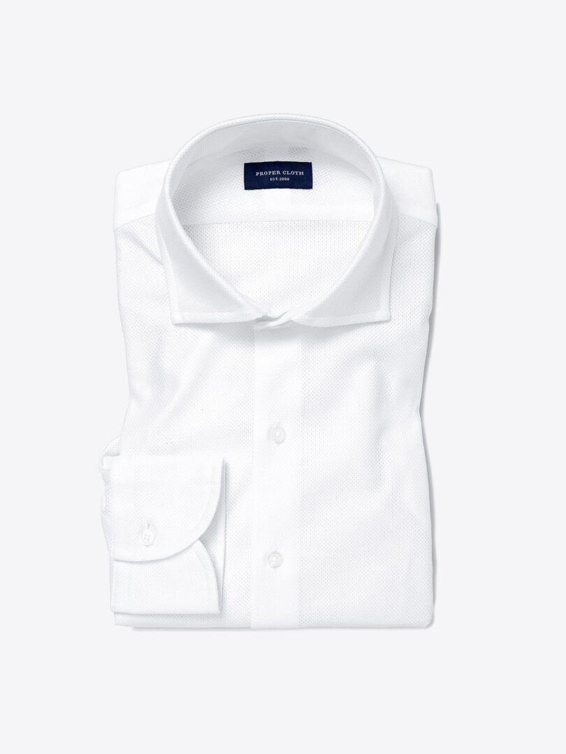 Minetta White Airtex Custom Dress Shirt 