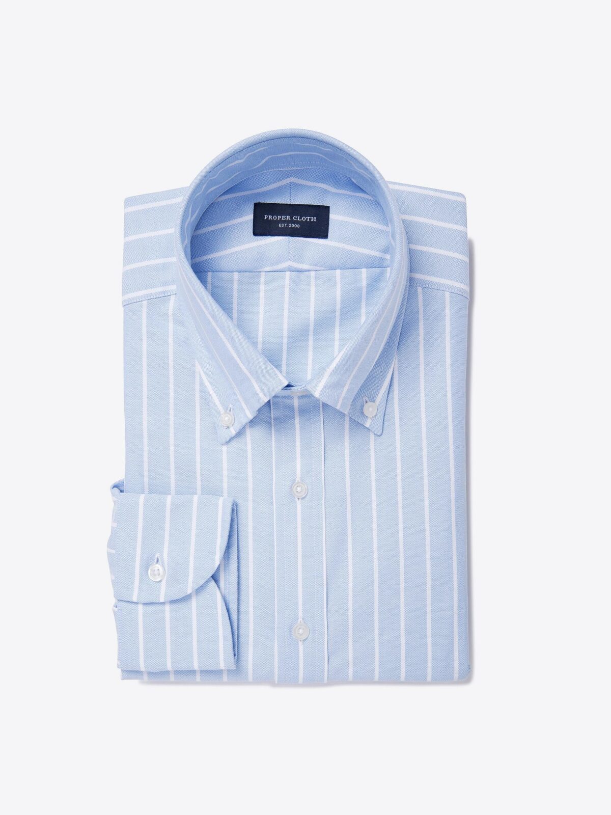 American Pima Blue Striped Oxford Cloth Fitted Dress Shirt Shirt by ...