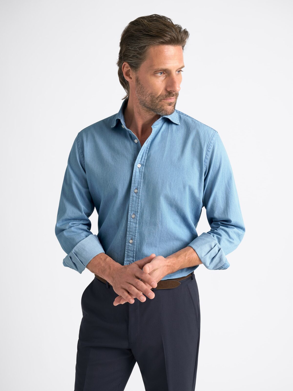 men's dress shirts near me Men's Classic Solid Color Dress Shirts 009 main image 1