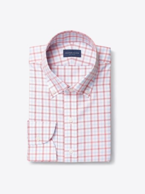 Shop Mayfair Wrinkle-Resistant Red and Light Blue Multi Check