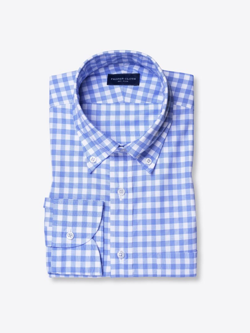 Light Blue Organic Cotton Gingham 