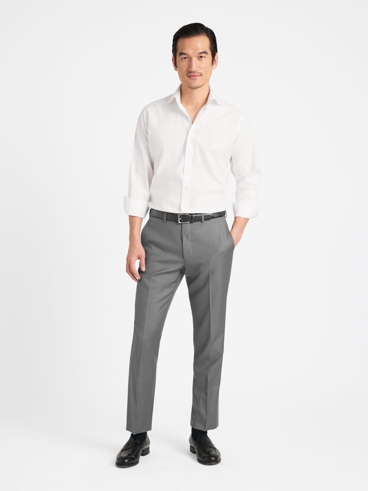 The Thomas Mason Non-Iron Shirt in White Twill