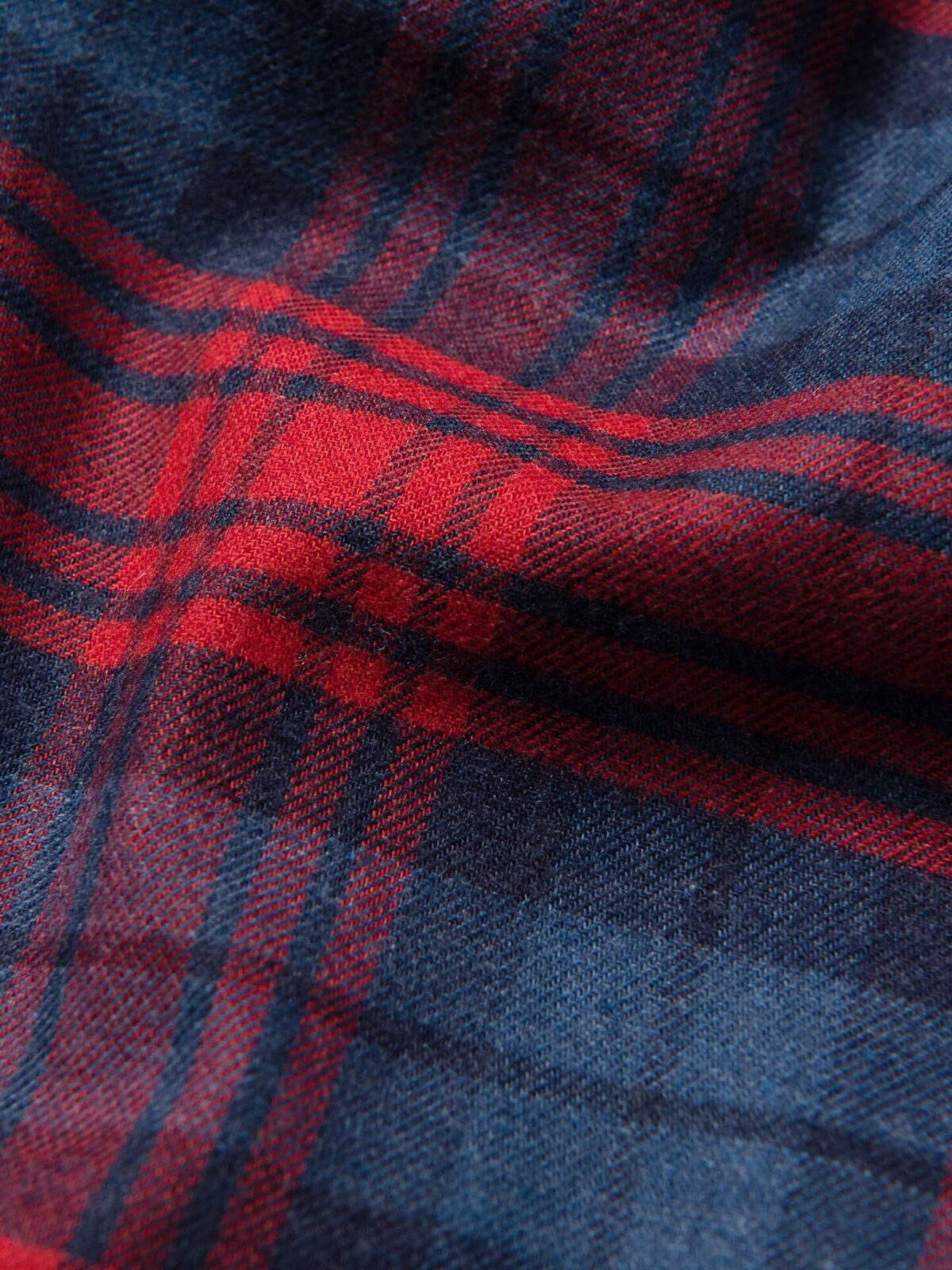 Portuguese Red and Blue Melange Plaid Flannel Shirts by Proper Cloth