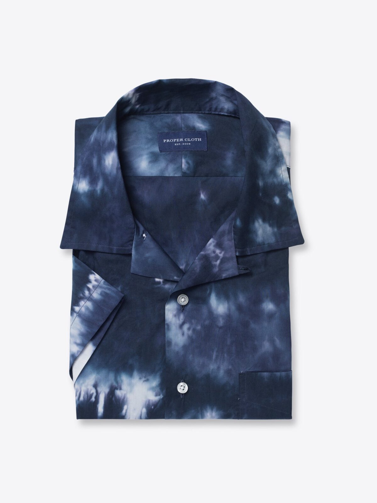 Japanese Navy and Light Blue Tie Dye Shirt by Proper Cloth