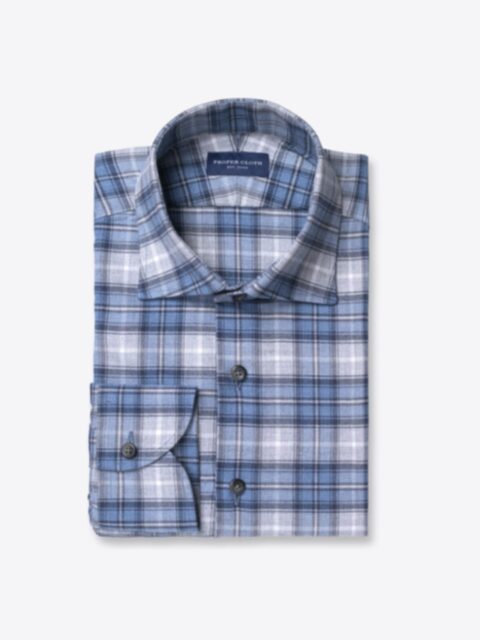 Shop Teton Faded Blue and Grey Plaid Flannel