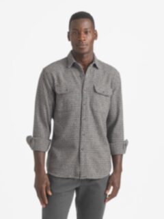 Japanese Ochre Gun Check Low Twist Shirt by Proper Cloth