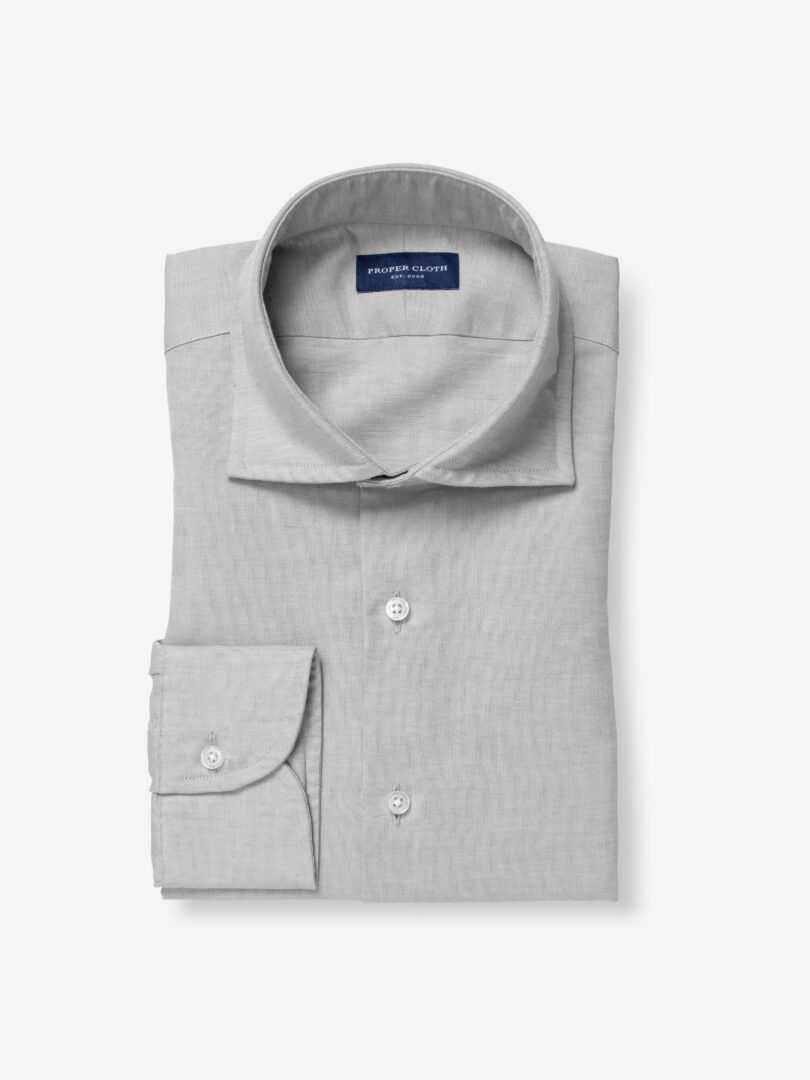 Portuguese Grey Cotton Linen Oxford 