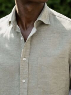 The Sunwashed Cotton Linen Utility Shirt in Sage