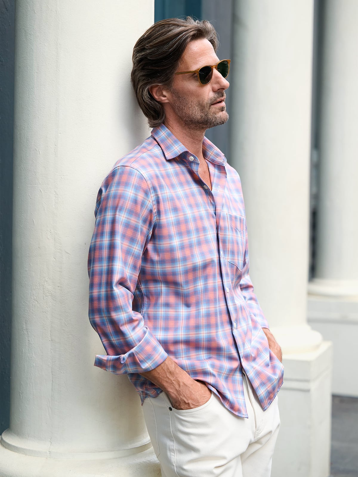 malibu dress shirt Bradford Italian Linen Shirt In Malibu - M