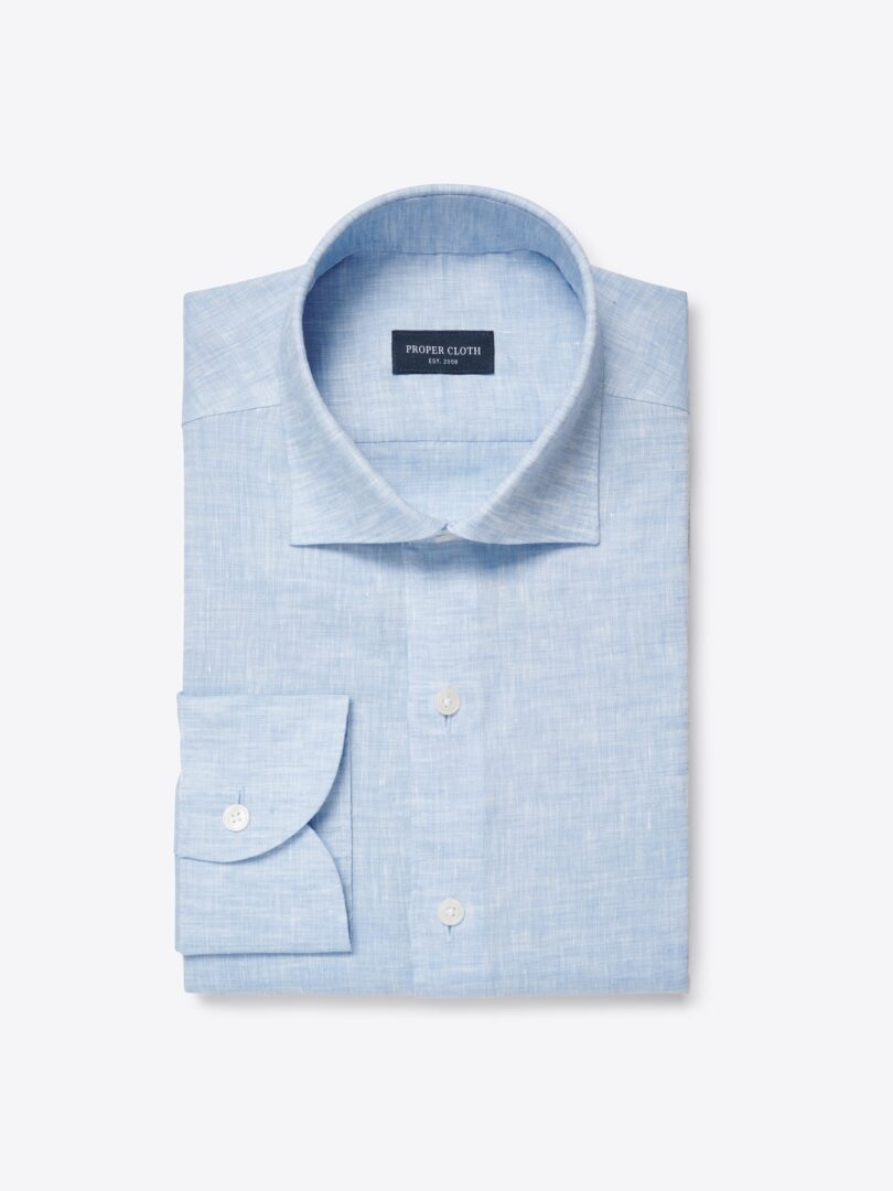 Men’s Albini Light Blue Stretch Linen Thumb