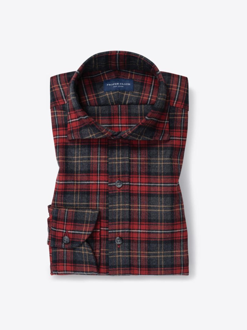 Japanese Red and Grey Plaid Flannel 