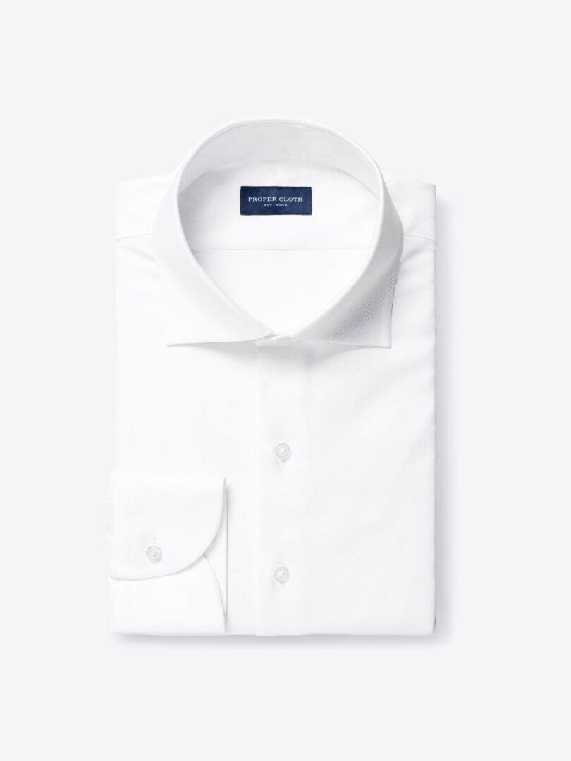 Thomas Mason Goldline WR White Royal Twill Custom Made Shirt 