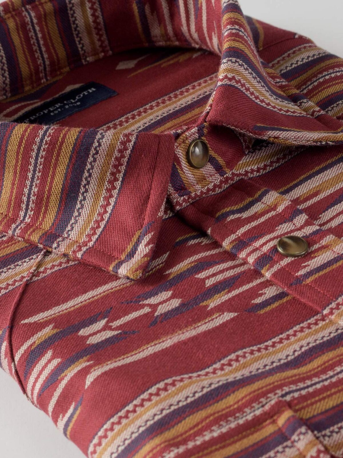 Japanese Red Southwest Stripe Shirt by Proper Cloth