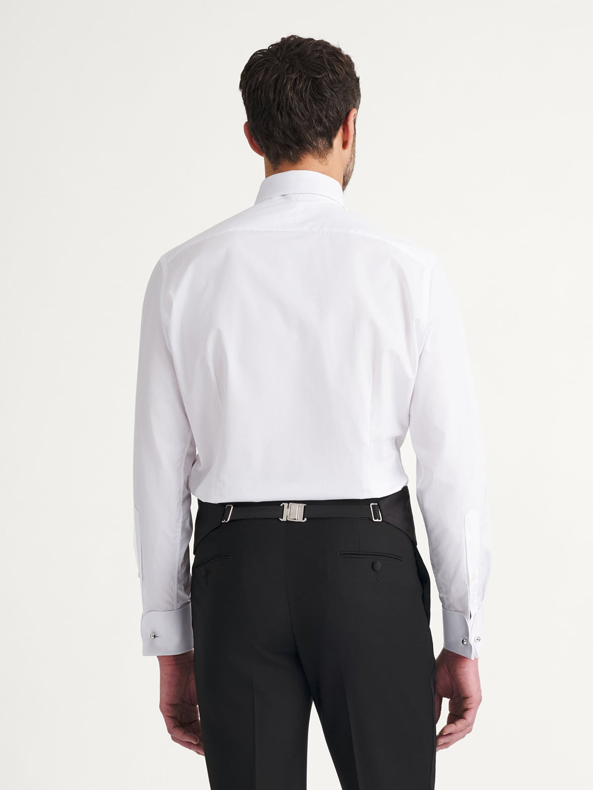 black and white formal dress for man The Black Tux Essential Dress Shirt In White | Size: Medium main image 0