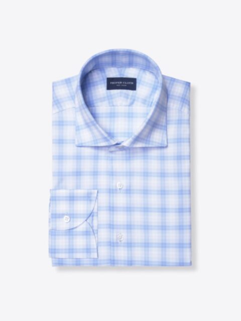 Shop Portuguese 120s Light Blue Multi Check