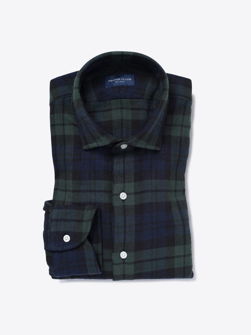Japanese Washed Blackwatch Country Plaid Tailor Made Shirt 