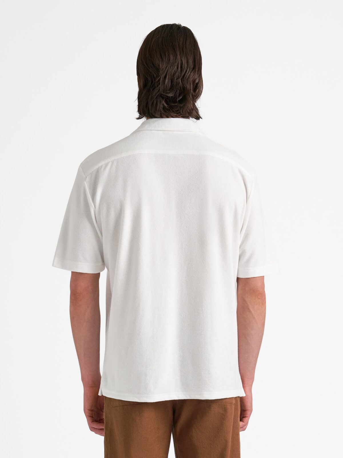 The Terry Cloth Camp Shirt in Off White