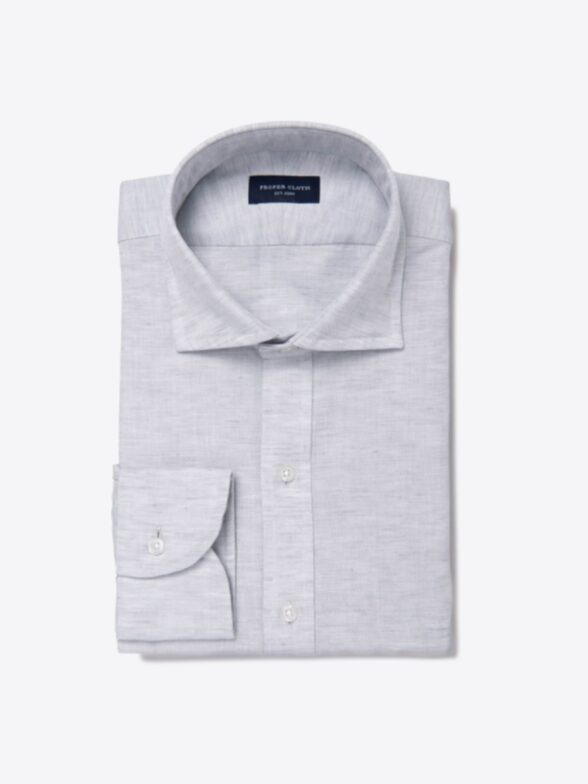 Portuguese Grey Cotton Linen Oxford