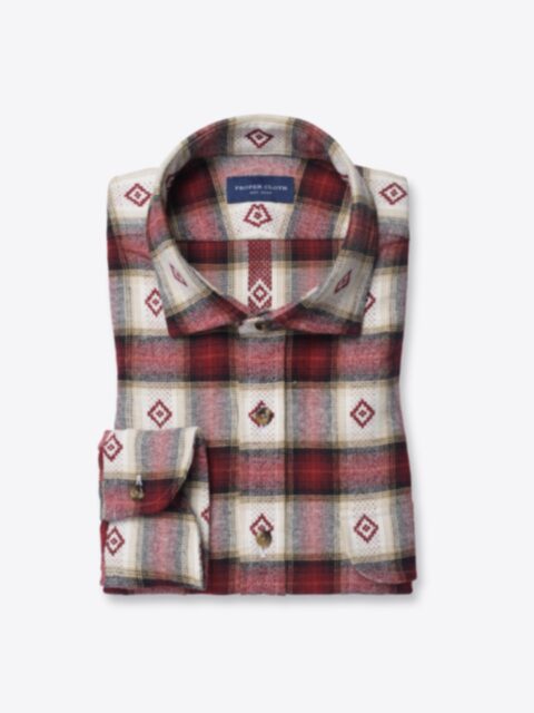 Shop Japanese Cranberry Southwest Diamond Plaid Flannel