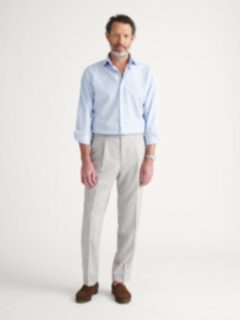 The Thomas Mason Non-Iron Shirt in Blue Stripe