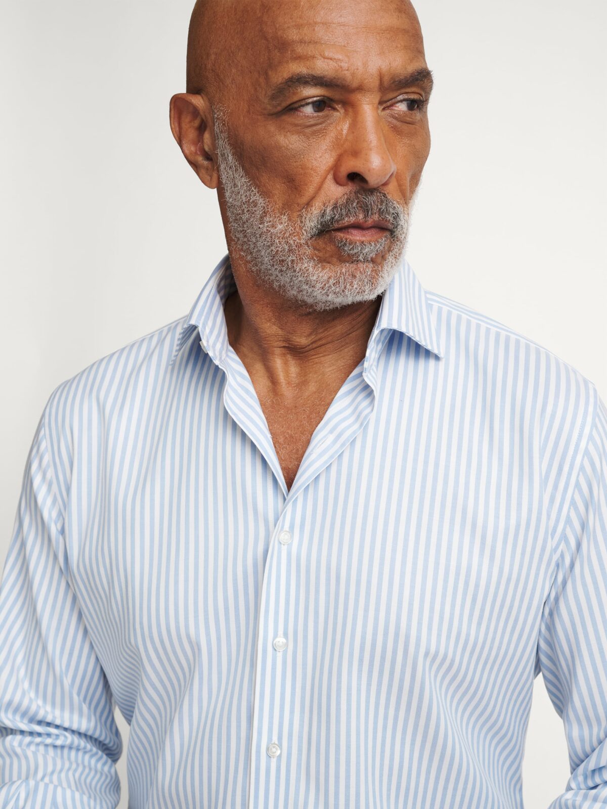 Non-Iron Stretch Light Blue Bengal Stripe Shirt