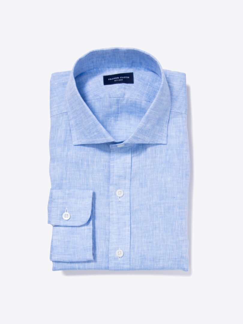 Canclini Light Blue Linen Fitted Shirt 